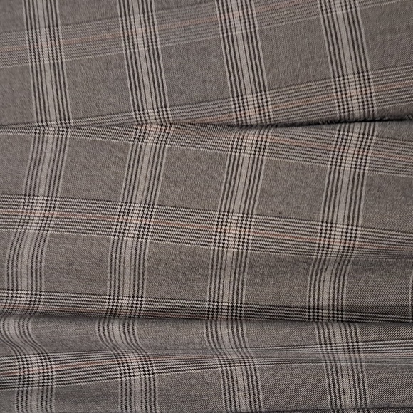 New Karen Kane Linz Shop Plaid Cropped Pants In Sandstone - Picture 5 of 9